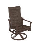 outdoor woven high back swivel rocker